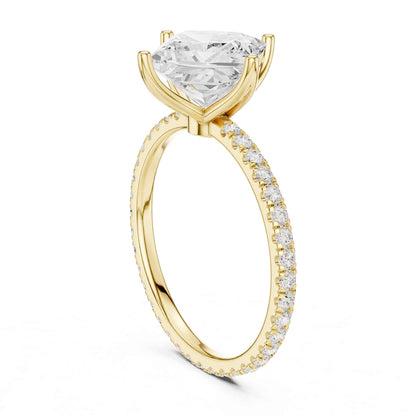 2.5 Carat Princess Cut Lab Grown Diamond Pavé Engagement Ring