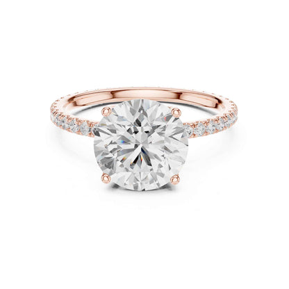 2.5 Carat Round Cut Lab Grown Diamond Pavé Engagement Ring