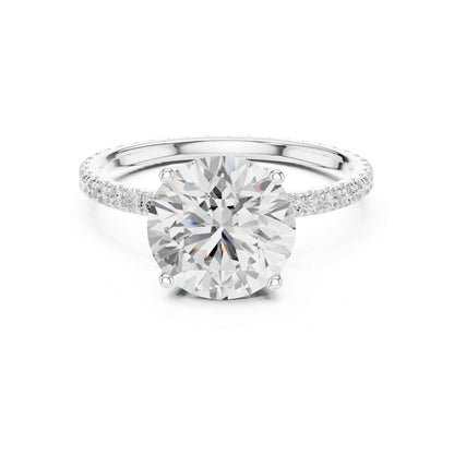 2.5 Carat Round Cut Lab Grown Diamond Pavé Engagement Ring