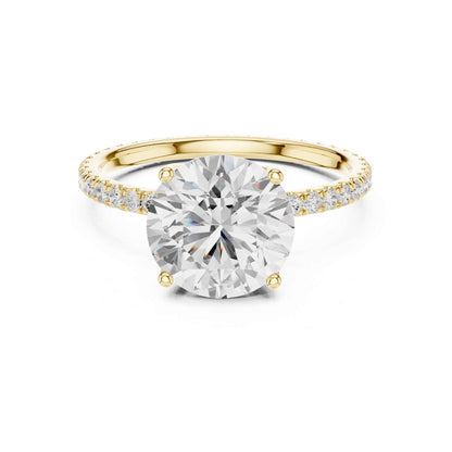 2.5 Carat Round Cut Lab Grown Diamond Pavé Engagement Ring