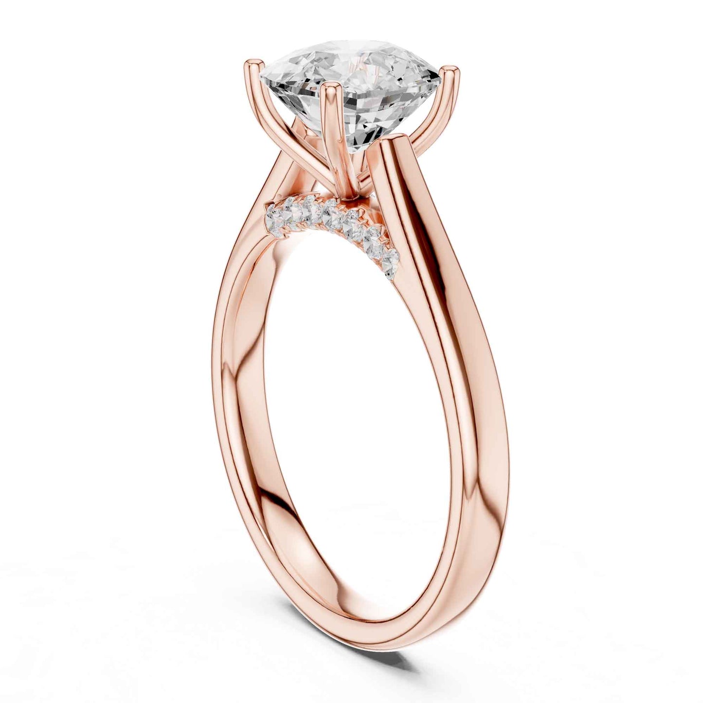 2 Carat Cushion Cut Lab Grown Diamond Engagement Ring