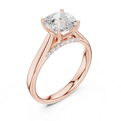 2 Carat Cushion Cut Lab Grown Diamond Engagement Ring