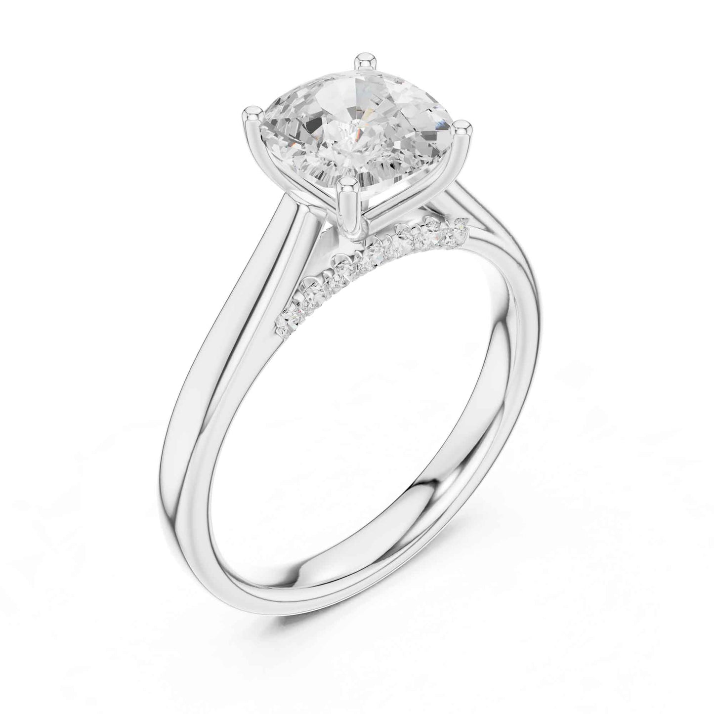 2 Carat Cushion Cut Lab Grown Diamond Engagement Ring