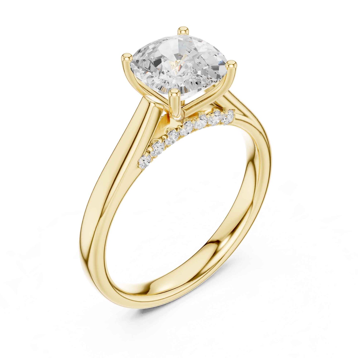 2 Carat Cushion Cut Lab Grown Diamond Engagement Ring