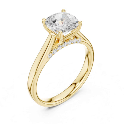 2 Carat Cushion Cut Lab Grown Diamond Engagement Ring