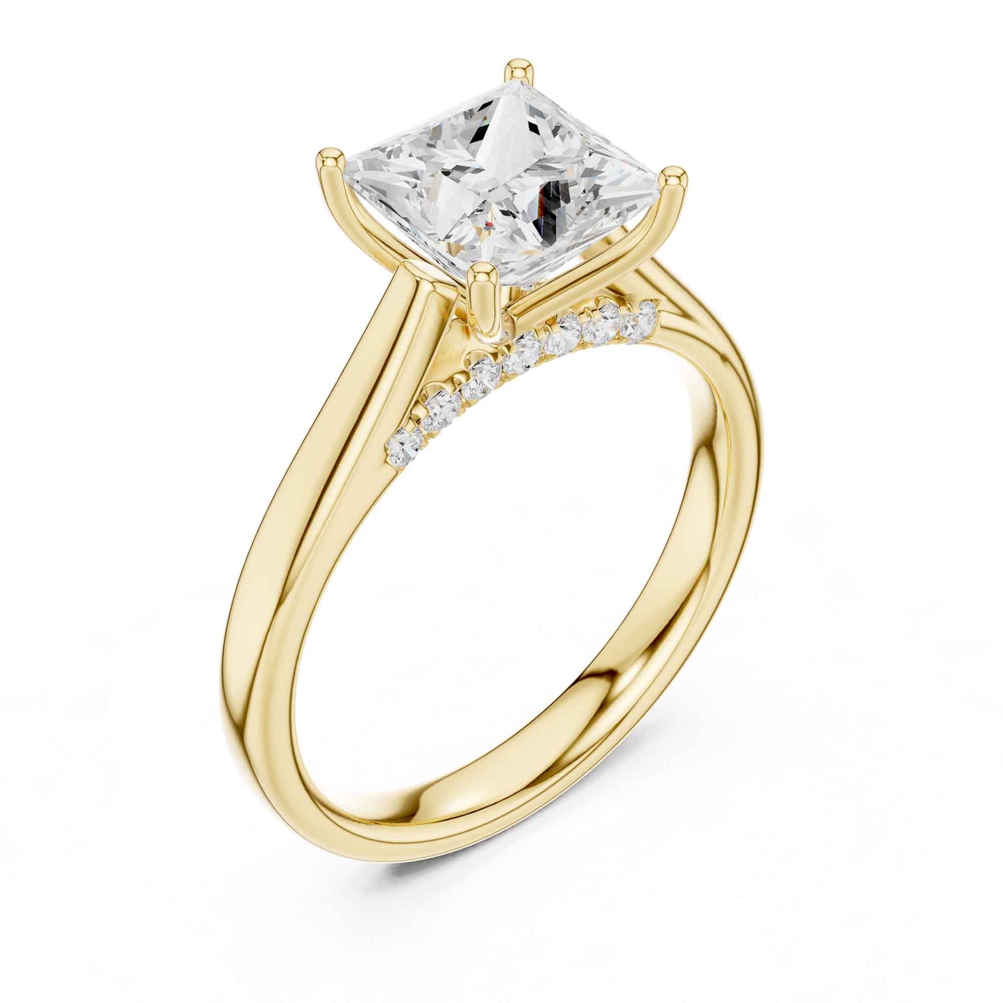 2 Carat Princess Cut Lab Grown Diamond Engagement Ring