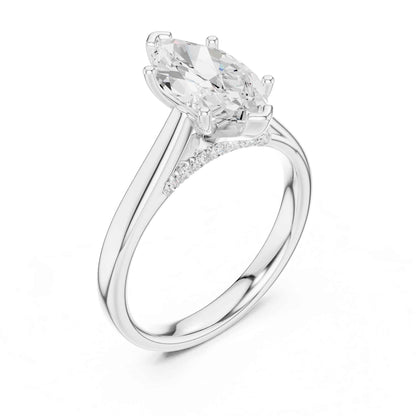 2 Carat Marquise Cut Lab Grown Diamond Engagement Ring