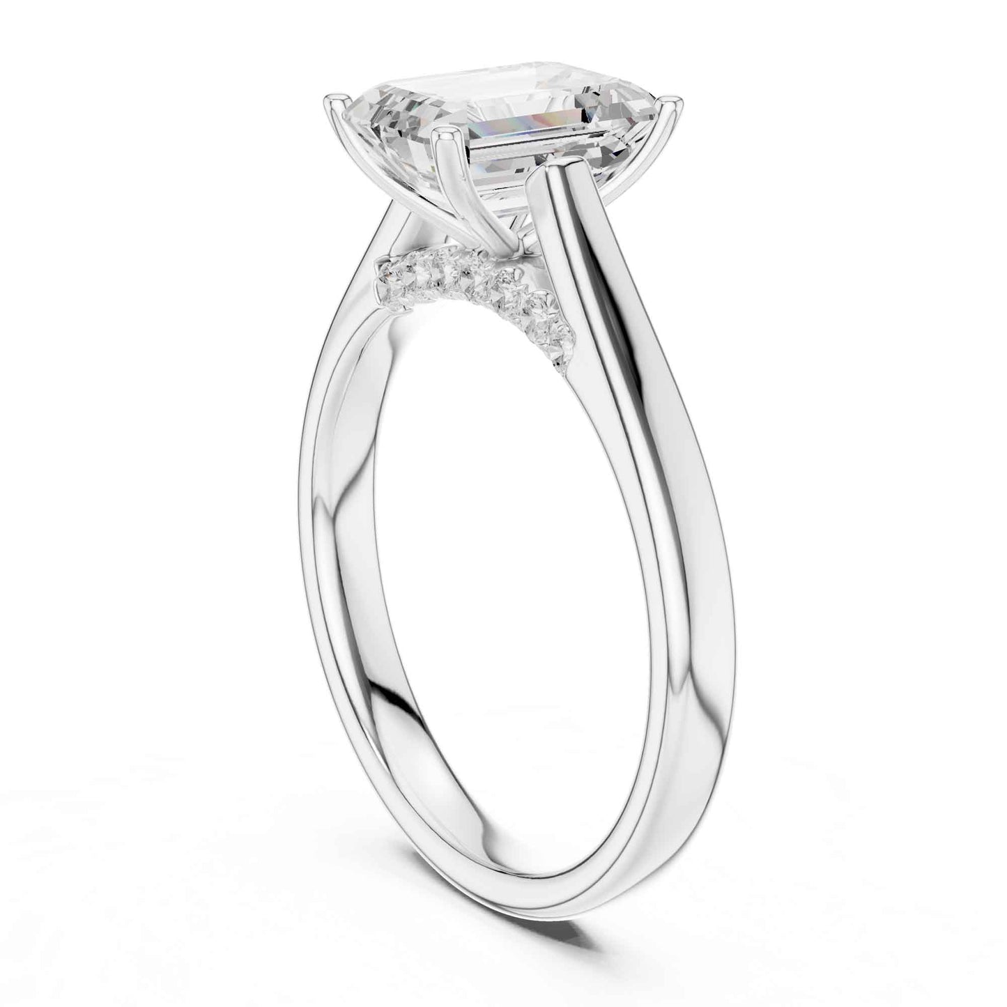 2 Carat Classic Emerald Cut Lab Diamond Solitaire Ring