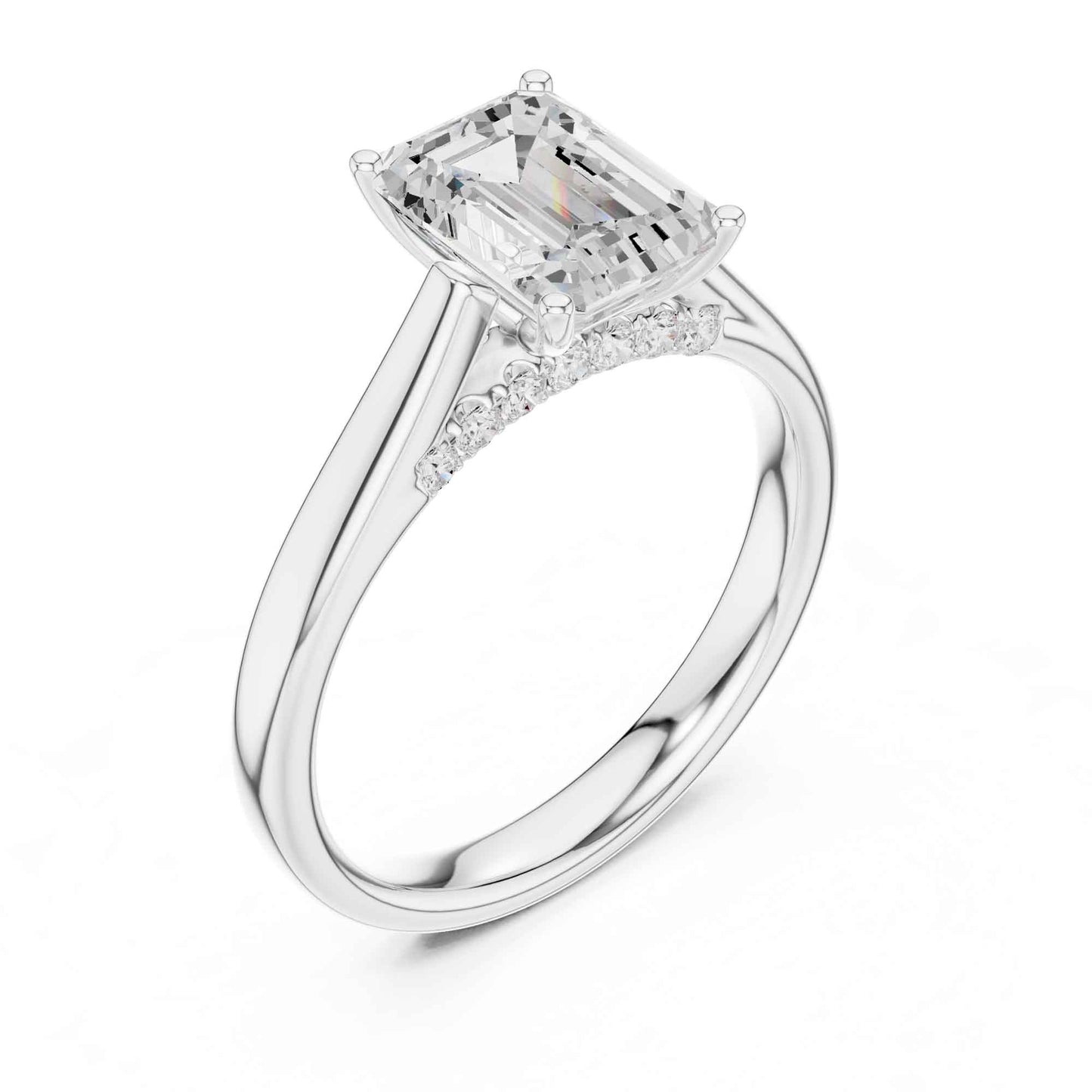 2 Carat Classic Emerald Cut Lab Diamond Solitaire Ring