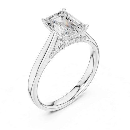 2 Carat Classic Emerald Cut Lab Diamond Solitaire Ring