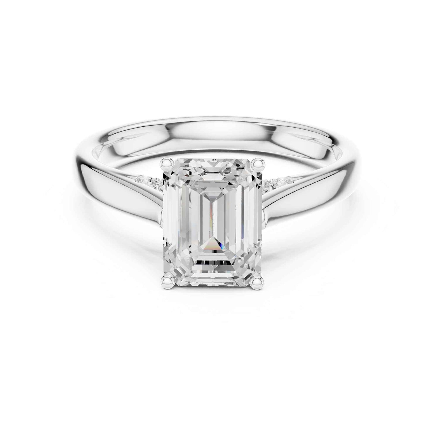 2 Carat Classic Emerald Cut Lab Diamond Solitaire Ring
