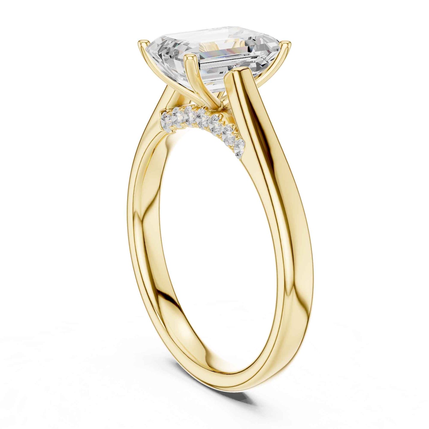 2 Carat Classic Emerald Cut Lab Diamond Solitaire Ring