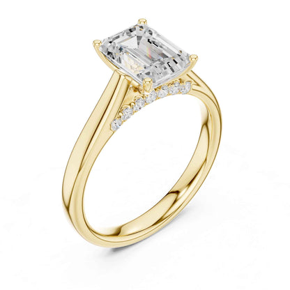 2 Carat Classic Emerald Cut Lab Diamond Solitaire Ring