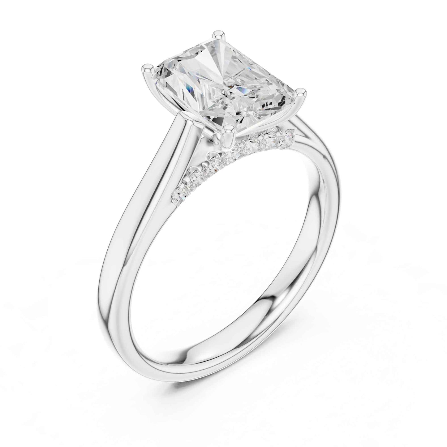 2 Carat Radiant Cut Lab Grown Diamond Engagement Ring