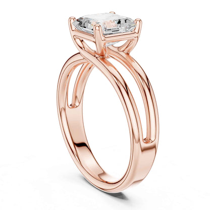 2 Carat Asscher Cut Diamond Solitaire Engagement Ring