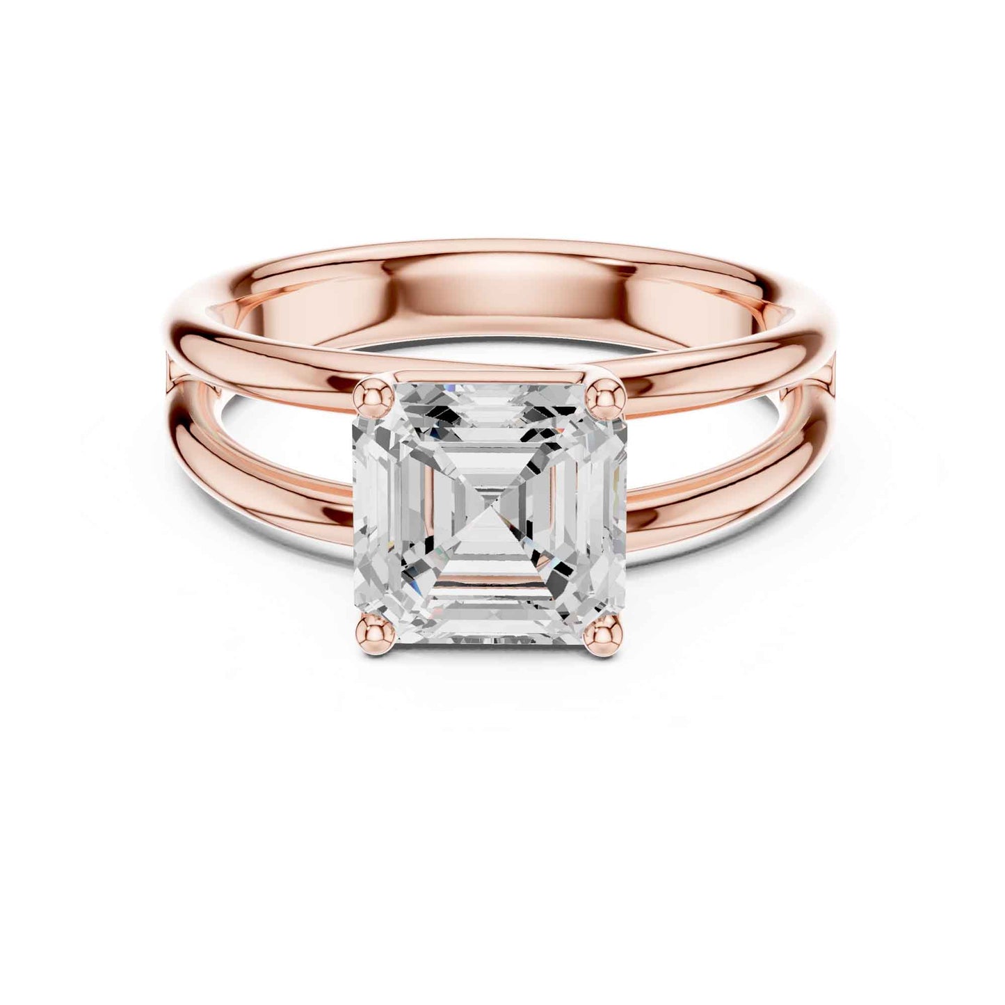 2 Carat Asscher Cut Diamond Solitaire Engagement Ring