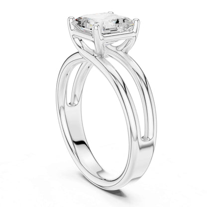 2 Carat Asscher Cut Diamond Solitaire Engagement Ring