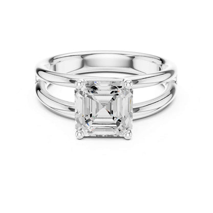 2 Carat Asscher Cut Diamond Solitaire Engagement Ring