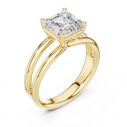 2 Carat Asscher Cut Diamond Solitaire Engagement Ring