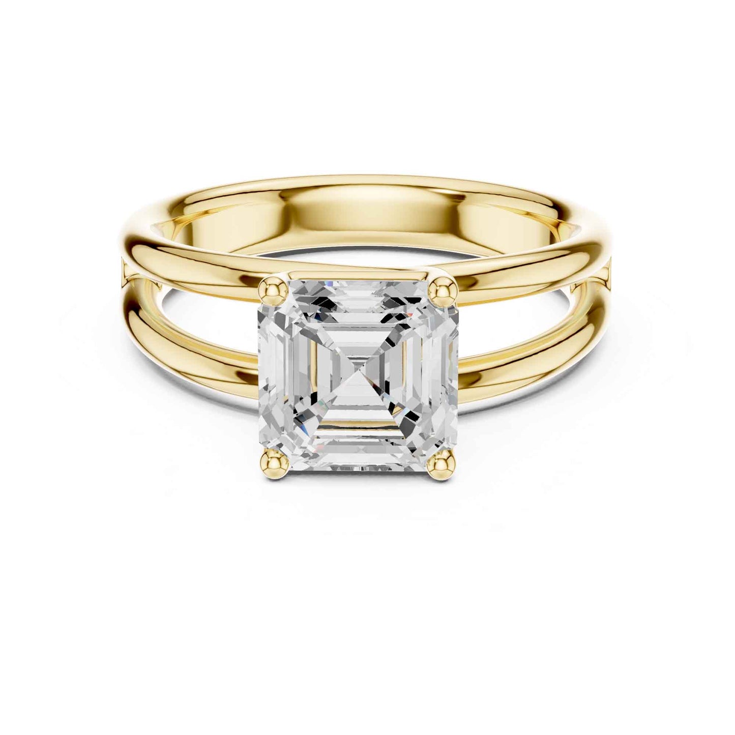 2 Carat Asscher Cut Diamond Solitaire Engagement Ring