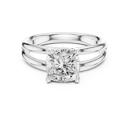 2 Carat Cushion Cut Diamond Solitaire Engagement Ring