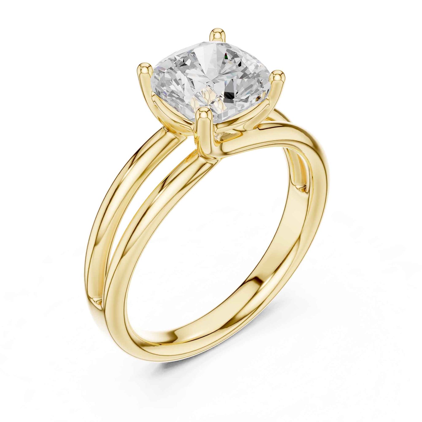 2 Carat Cushion Cut Diamond Solitaire Engagement Ring