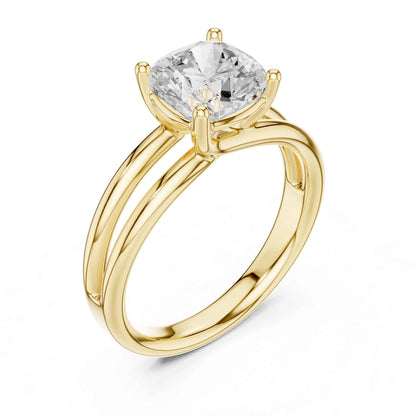 2 Carat Cushion Cut Diamond Solitaire Engagement Ring