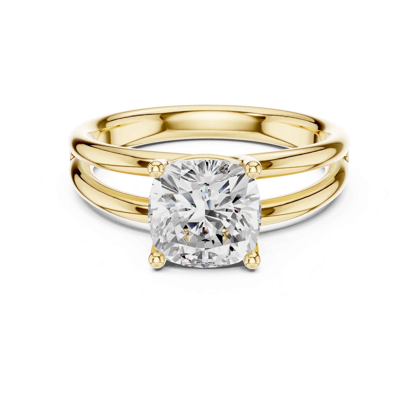 2 Carat Cushion Cut Diamond Solitaire Engagement Ring