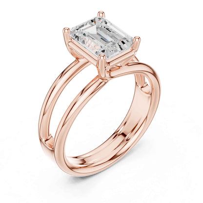2 Carat Emerald Cut Diamond Solitaire Engagement Ring