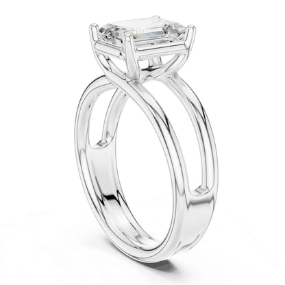 2 Carat Emerald Cut Diamond Solitaire Engagement Ring