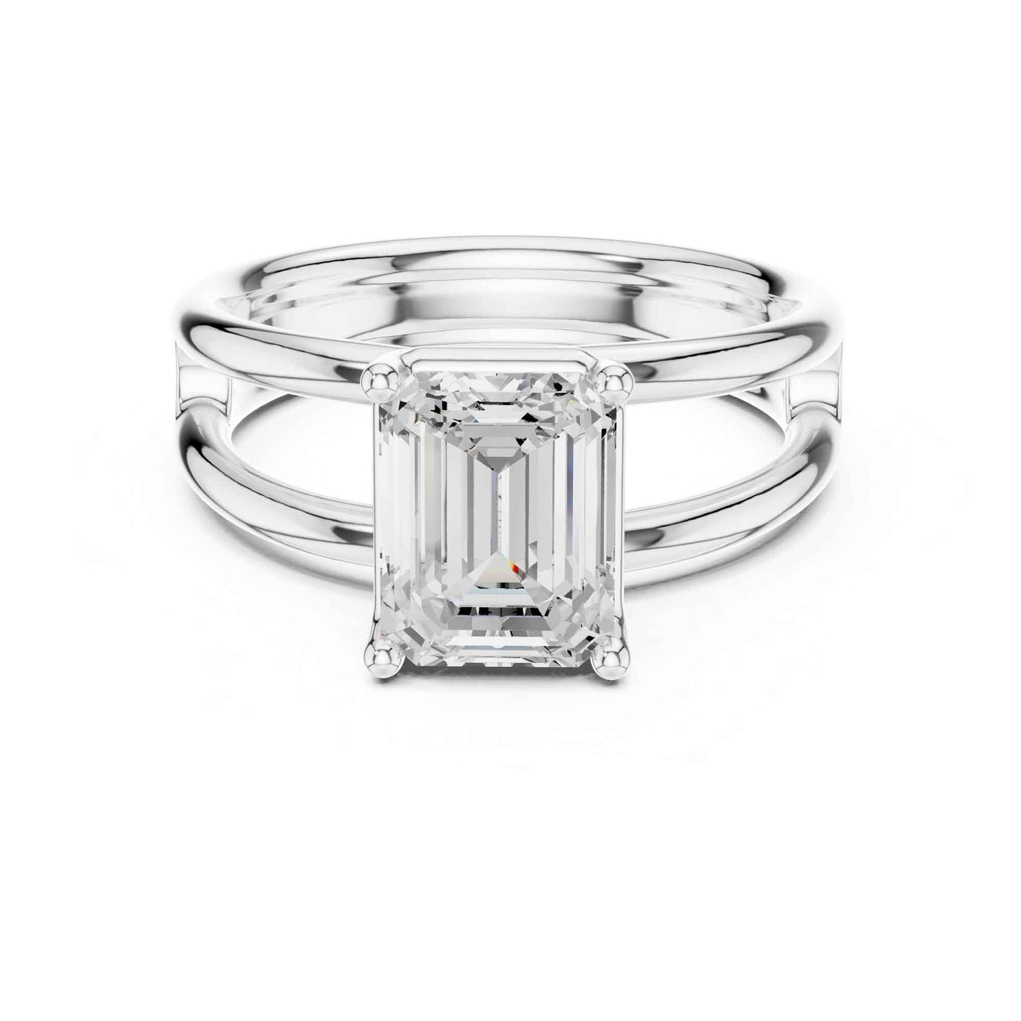 2 Carat Emerald Cut Diamond Solitaire Engagement Ring