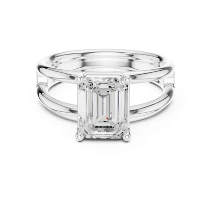2 Carat Emerald Cut Diamond Solitaire Engagement Ring