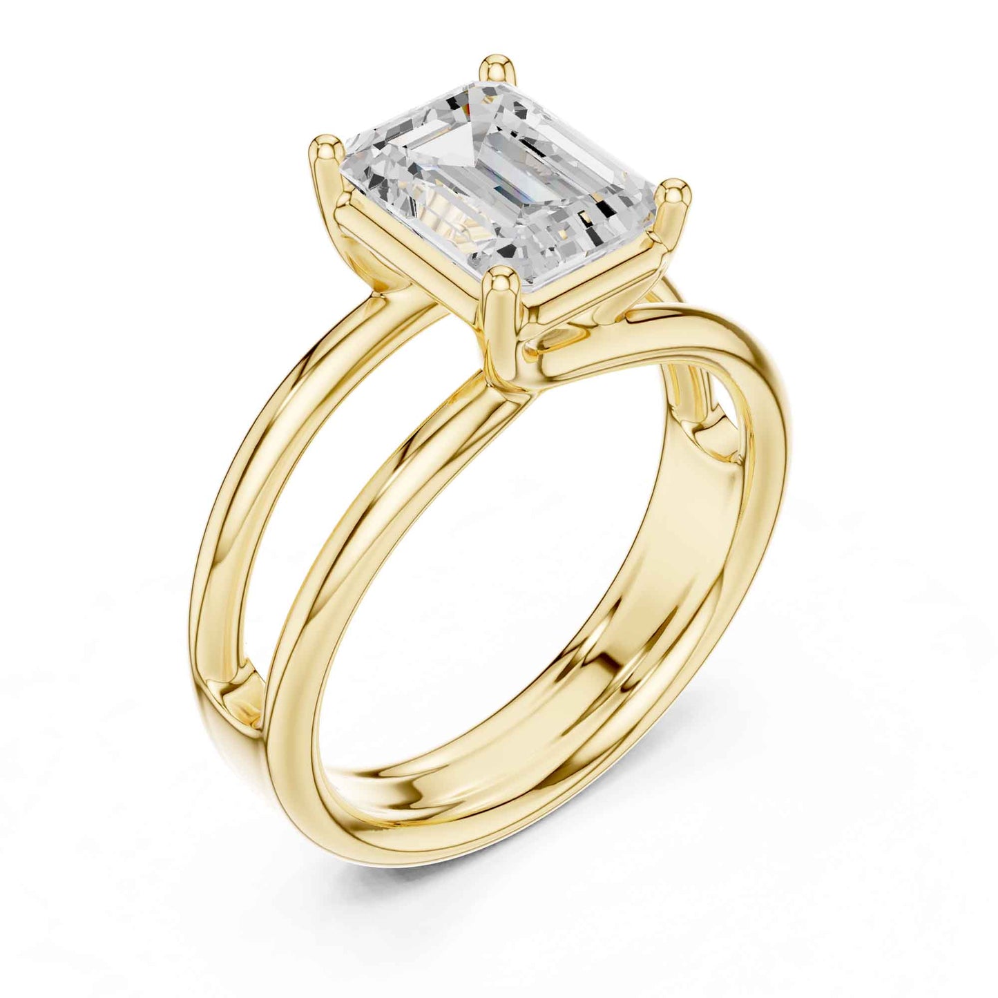 2 Carat Emerald Cut Diamond Solitaire Engagement Ring