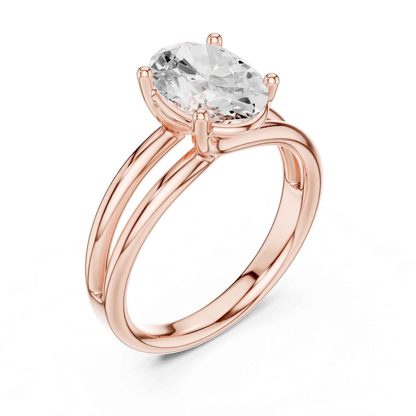 2 Carat Oval Cut Diamond Solitaire Engagement Ring