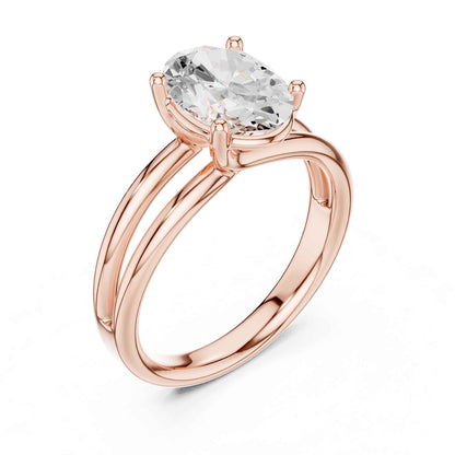 2 Carat Oval Cut Diamond Solitaire Engagement Ring