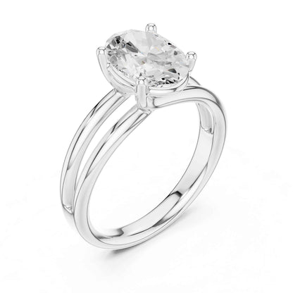 2 Carat Oval Cut Diamond Solitaire Engagement Ring