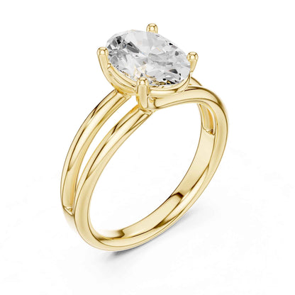 2 Carat Oval Cut Diamond Solitaire Engagement Ring