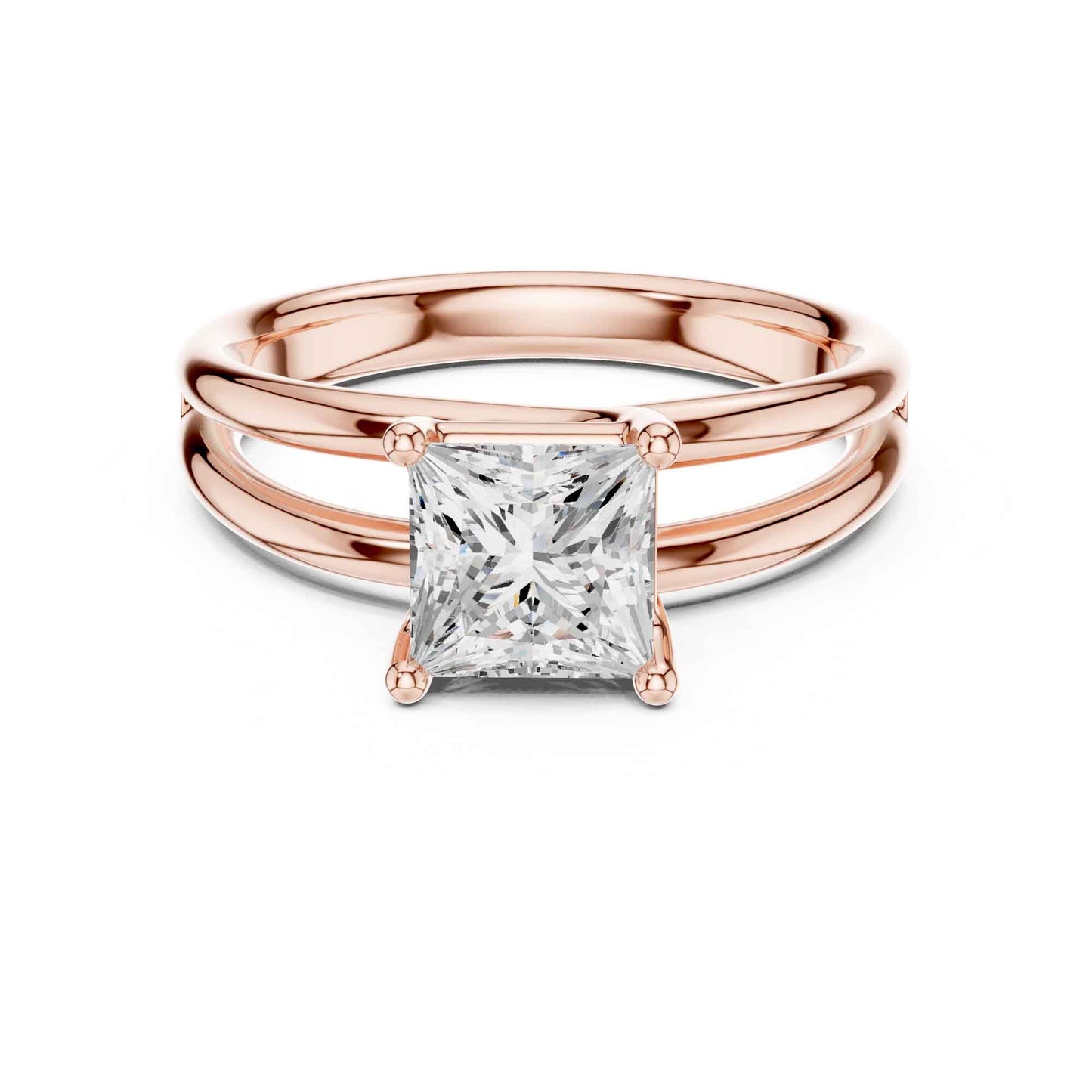 2 Carat Princess Cut Diamond Solitaire Engagement Ring