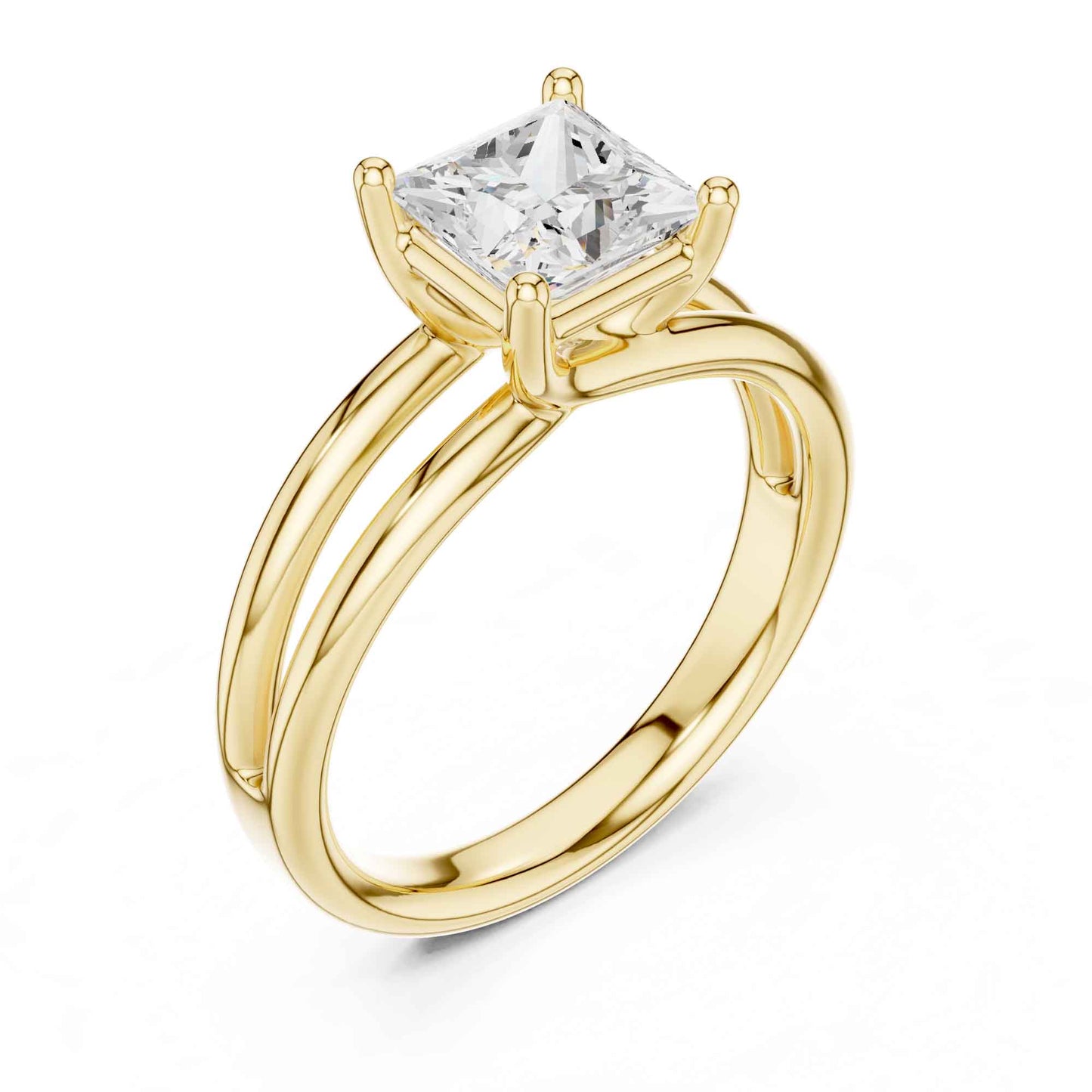 2 Carat Princess Cut Diamond Solitaire Engagement Ring