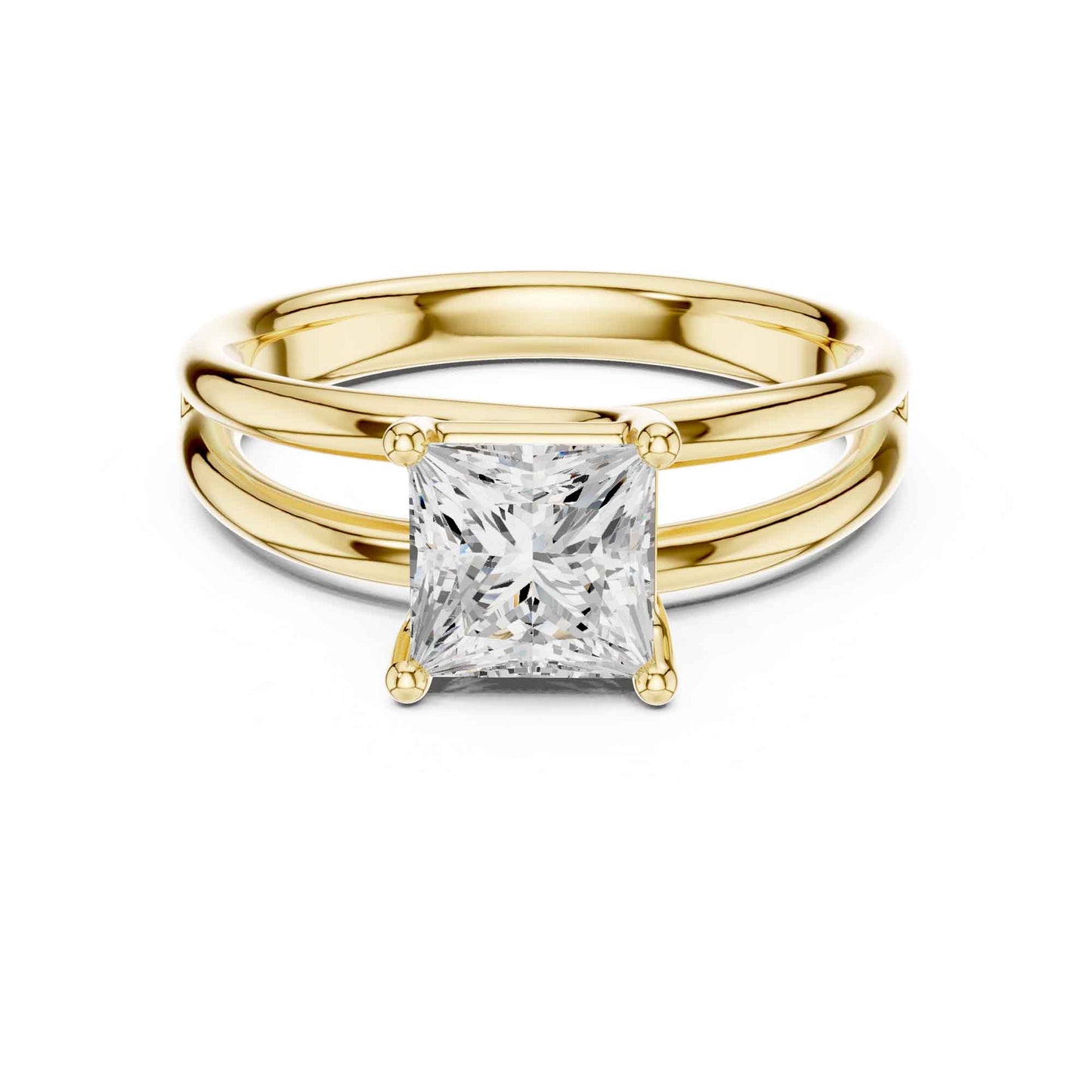 2 Carat Princess Cut Diamond Solitaire Engagement Ring