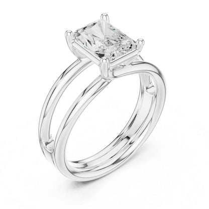 2 Carat Square Radiant Cut Diamond Solitaire Engagement Ring