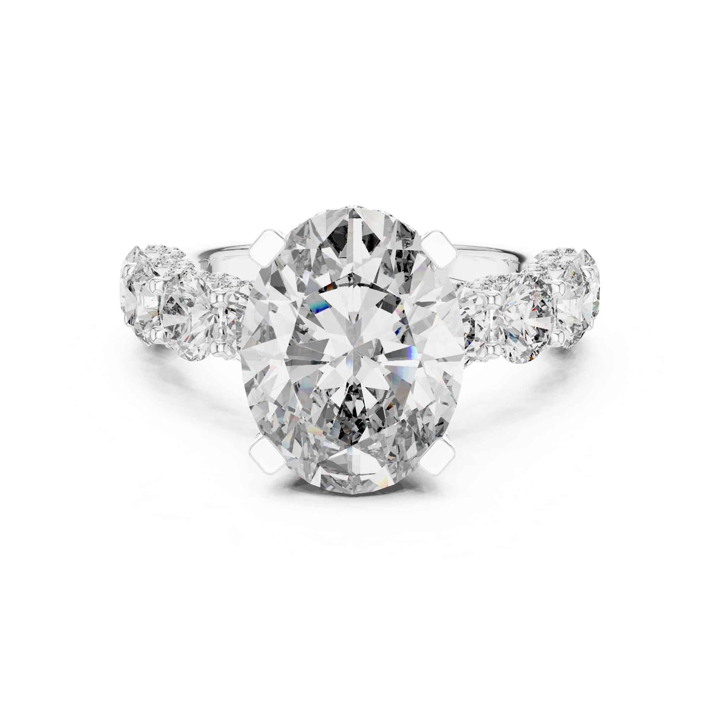 5 Carat Oval Cut Diamond Engagement Ring