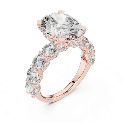 5 Carat Oval Cut Diamond Engagement Ring