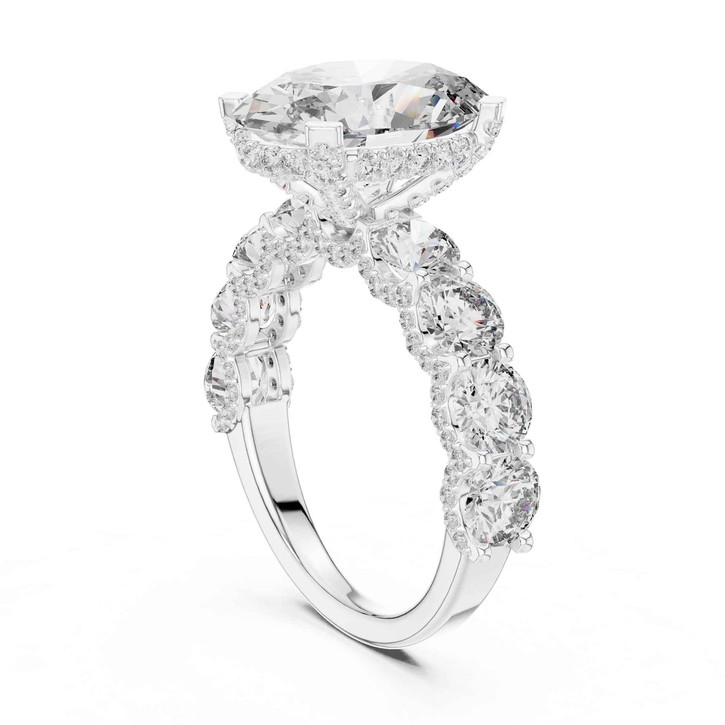 5 Carat Oval Cut Diamond Engagement Ring