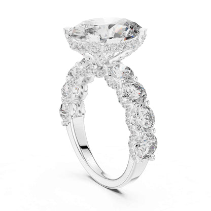 5 Carat Oval Cut Diamond Engagement Ring