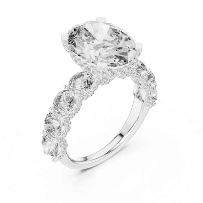 5 Carat Oval Cut Diamond Engagement Ring