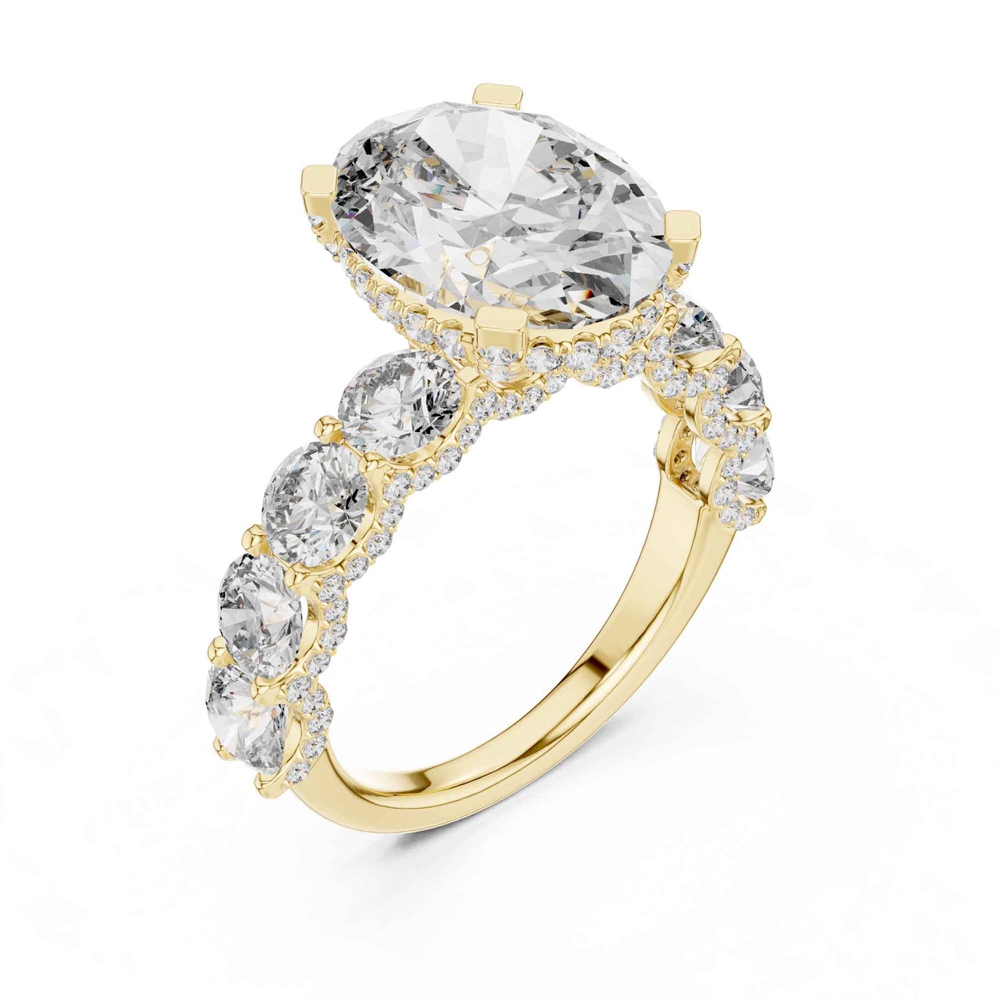 5 Carat Oval Cut Diamond Engagement Ring