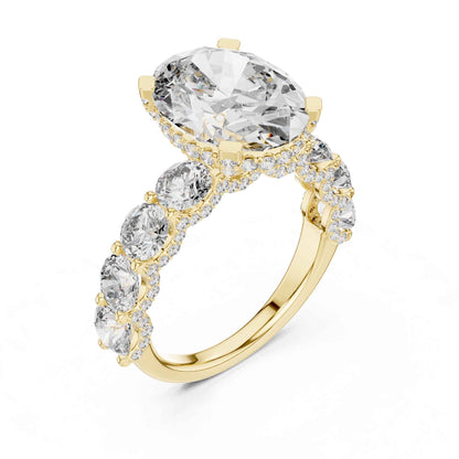 5 Carat Oval Cut Diamond Engagement Ring
