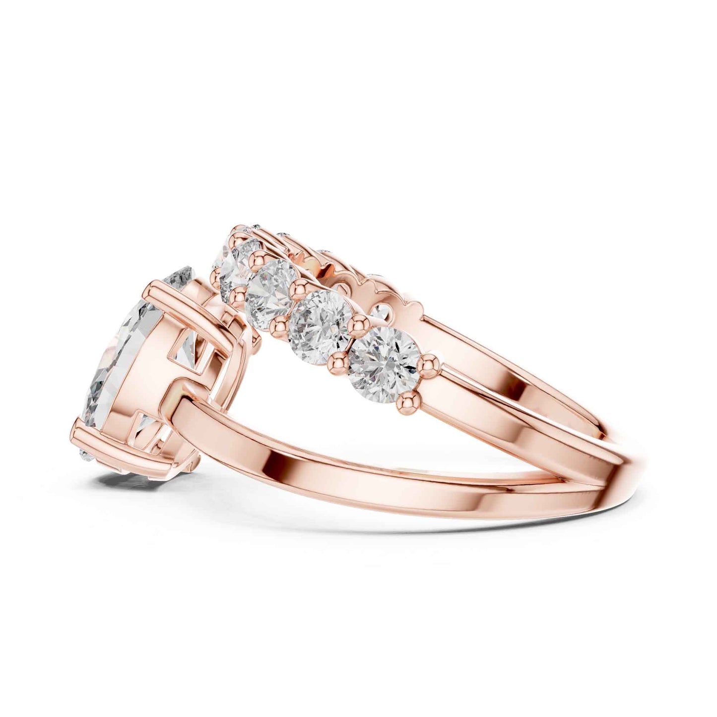 2 Carat Oval Cut Diamond Ring with Pavé Accent Band