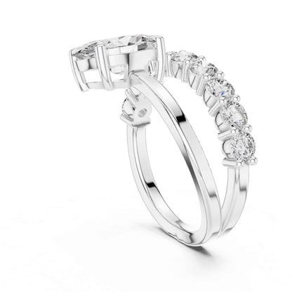 2 Carat Oval Cut Diamond Ring with Pavé Accent Band